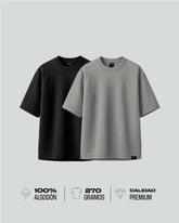 Duo Pack Camisetas Básicas Oversize Neutro - Premium 300G